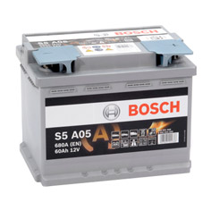 Baterie auto Bosch S5 AGM 60Ah 0092S5A050