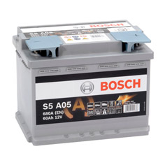 Baterie auto Bosch S5 AGM 60 Ah - 0092S5A050 Baterie auto Bosch S5 AGM 60 Ah - 0092S5A050