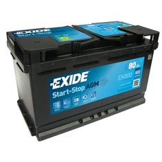 Baterie auto Exide Start Stop AGM 80Ah 800A(EN) EK800
