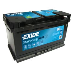 Baterie auto Exide Start Stop AGM 80 Ah - EK800 Baterie auto Exide Start Stop AGM 80 Ah - EK800