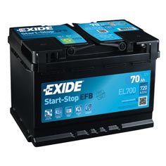 Baterie auto Exide Start Stop EFB 70Ah 720A(EN) EL700