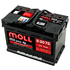 Baterie auto Moll M3 plus 75Ah 680A(EN) 83075