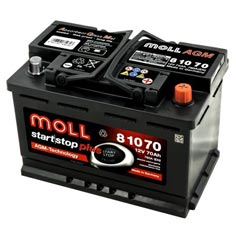 Baterie auto Moll start stop plus AGM 70Ah 760A(EN) 81070