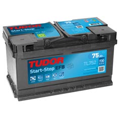 Baterie auto Tudor EFB 75Ah 730A(EN) TL752