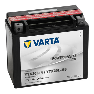 Baterie moto Varta Powersports AGM 18Ah 250A(EN) 518901026